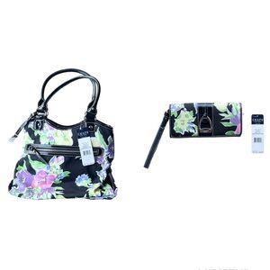 Chaps Floral Purse And Wallet New